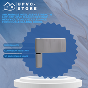 Anchorage Intelligent Strength Lift-Off uPVC Flag Door Hinge 16.5mm - 21mm – Heavy-Duty Adjustable Hinge for Double Glazing Doors