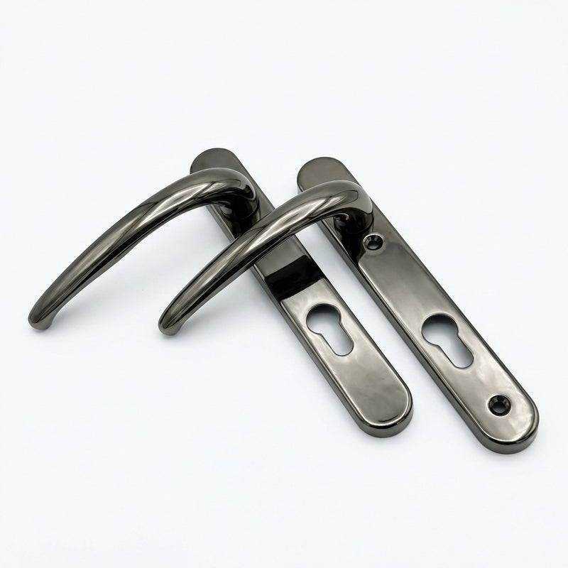 Quantum MK2 Replacement Door Handles Smokey Chrome – 92mm PZ – 122mm or 211mm Screw Centres