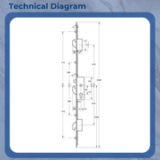 ERA Multipoint Door Lock – Split Spindle with 3 Hooks, 4 Rollers & Latch