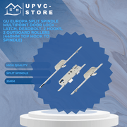 GU Europa Multipoint Door Lock – Split Spindle, Latch, Deadbolt, 2 Hooks, 2 Outboard Rollers (440mm Top Hook to Spindle)