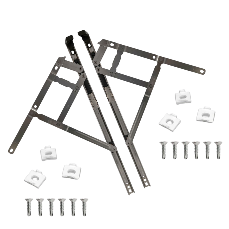 Egress Friction Stay Window Hinges 12" & 16" – Universal uPVC Hinges – 13mm & 17mm Stack Heights – Hinge Kit
