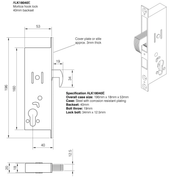 Axim LK1800 Mortice Hooks Aluminium Door Hook Lock 25mm 28mm 40mm Backset