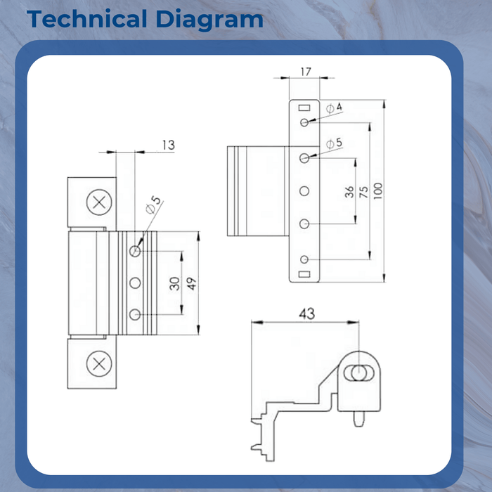Pendulum Upvc Door Hinges - 100mm Rebated Butt Hinge 13mm Rebate White
