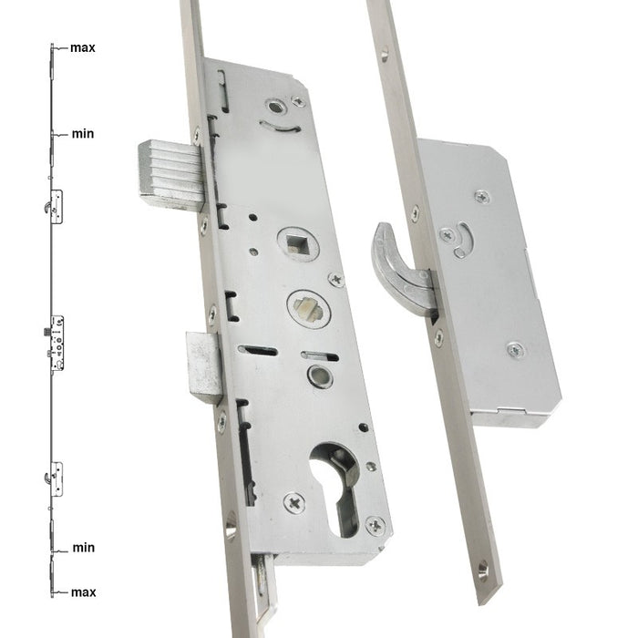 Avantis uPVC French Door Lock 550 Series 2 Hook 2 Roller 16mm Faceplate