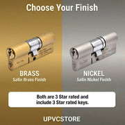 Satin Brass and Satin Nickel Key/Key cylinder finish comparison