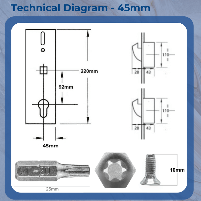 Refurb Kit ERA 2 Big Hook Multipoint Door Lock Repair Refurbishment Kit – uPVC & Composite Doors- 35mm or 45mm Backset