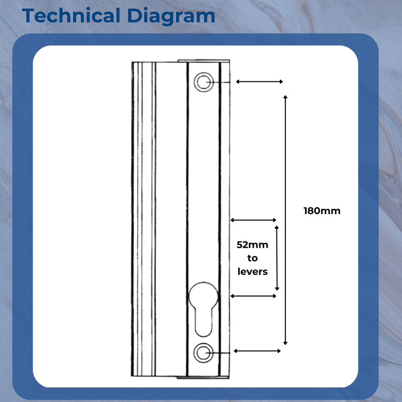 Genuine Fullex Patio Door Handle 52pz 180mm Screw Fix White 506 Series 2