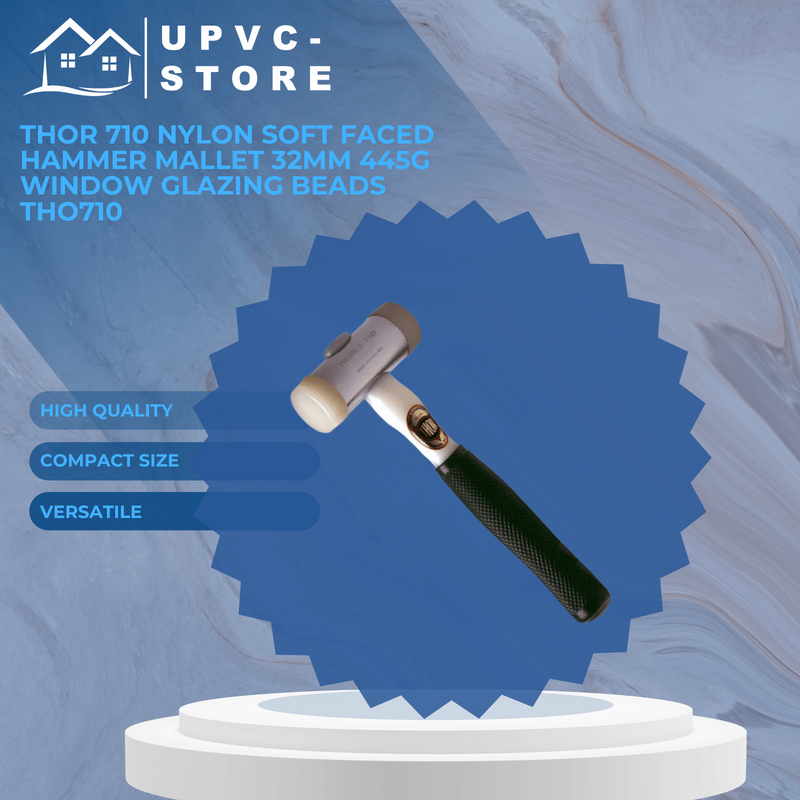 Thor 710 nylon soft faced hammer mallet 32mm 445g window glazing beads THO710