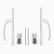 UPVC Double Glazing 92PZ 210mm Screw Centres Sprung Door Handle Set PVC Long Backplate