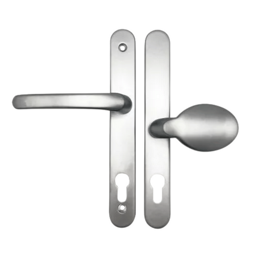 UPVC Offset Lever/Pad Multipoint Door Handles – 95mm/65mm PZ – 200mm Screw Centres – Sprung