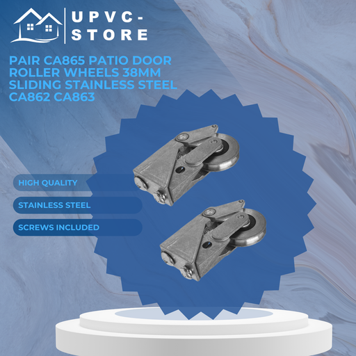 Pair CA865 Patio Door Roller Wheels 38mm Sliding Stainless Steel CA862 CA863