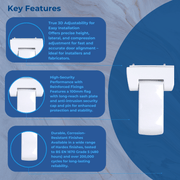 Anchorage Heavy Duty High-Security uPVC Flag Door Hinge Step Height 16.5 -21mm Adjustable & Durable Hinge for External Doors