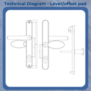 Mila Hero 212mm Screws Sprung Door Handle Inline Lever Pad Offset UPVC Patio