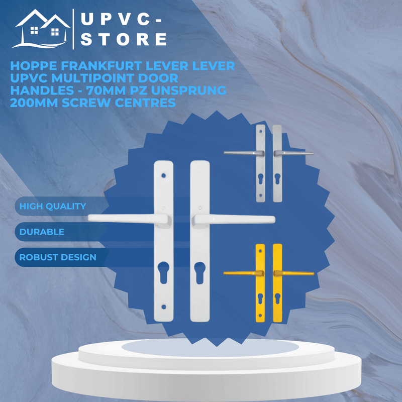 Hoppe Frankfurt Lever Lever UPVC Multipoint Door Handles - 70mm PZ Unsprung 200mm Screw Centres