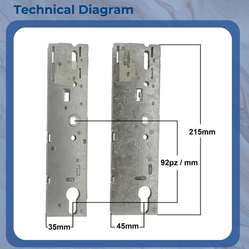 Yale YS170 Slave Upvc Composite Door Lock Replacement Gearbox Lock 45mm