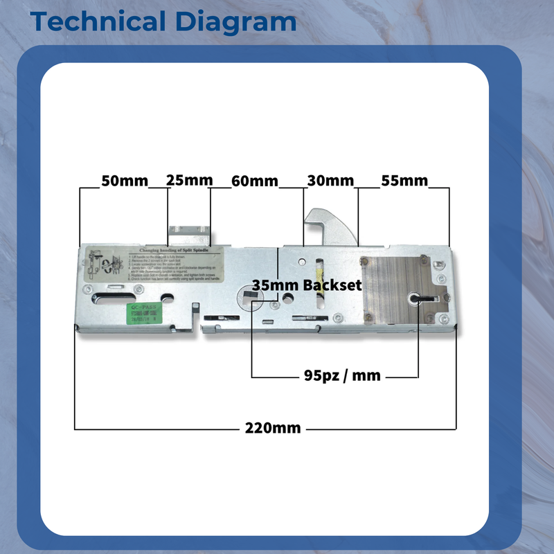 Era Vectis Multipoint Door Lock Centre Gear Box UPVC Doors 35mm Backset Hook