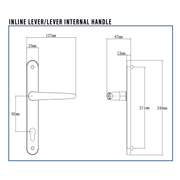 Quantum MK2 Replacement Door Handles Smokey Chrome – 92mm PZ – 122mm or 211mm Screw Centres