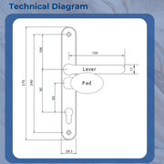 Fab Fix Blenheim UPVC Lever Pad Door Offset Handles 92 62 pz 240mm Screw Centres