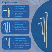 Yale French Casement Extensions For Lockmaster Window Gearbox