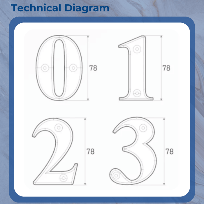 UPVC Door Numbers Chrome