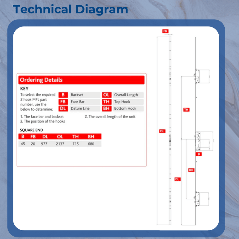 SureFire Classic 2 45mm Backset Hook Multi-Point Lock for Composite/Timber Doors