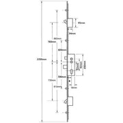 Elite Latch Deadbolt 2 Hooks, 4 Rollers Double Spindle 35mm Backset