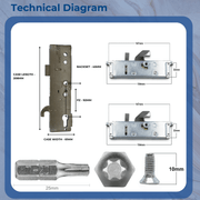 Lockmaster Millenco Upvc Gearbox Door Lock Hook Night Latch 45mm Backset- Mila Anti-Lift Hook Door Lock Refurbishment Kit