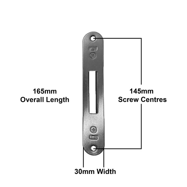 Universal Composite / Timber Door Keep Receiver Centre Latch & Deadbolt + 2 Hook keep Kit