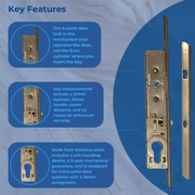 Yale Sliding Patio Door Lock UPVC 6 Point Inline Anti Lift Paddock Mila Fearless Bundles