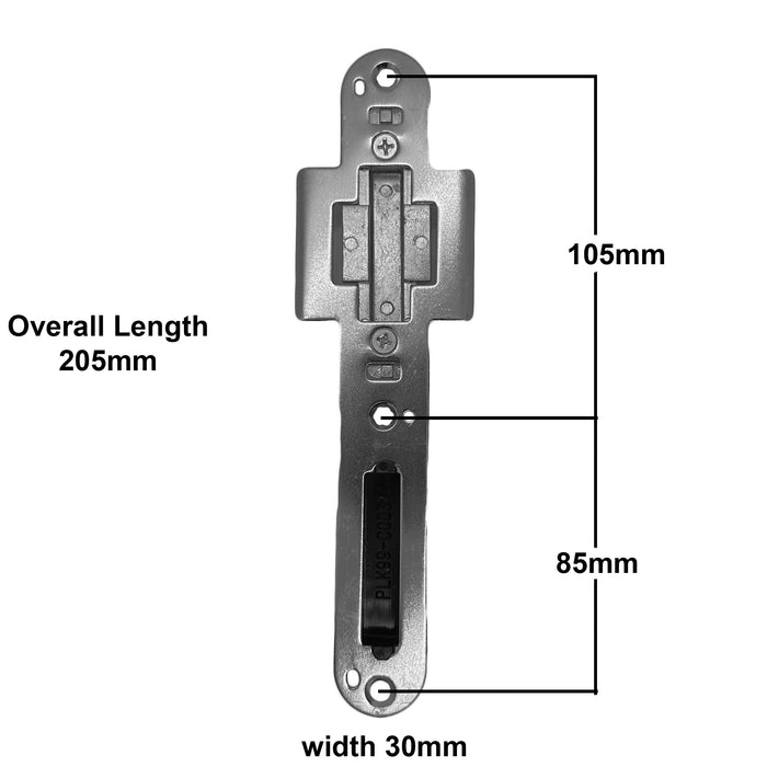 Universal Composite / Timber Door Keep Receiver Centre Latch & Deadbolt + 2 Hook keep Kit