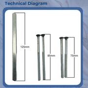 uPVC Door Handle Spindle And Screw Fixing Kit Black M5 x 75 M5 x 85 Door Screws