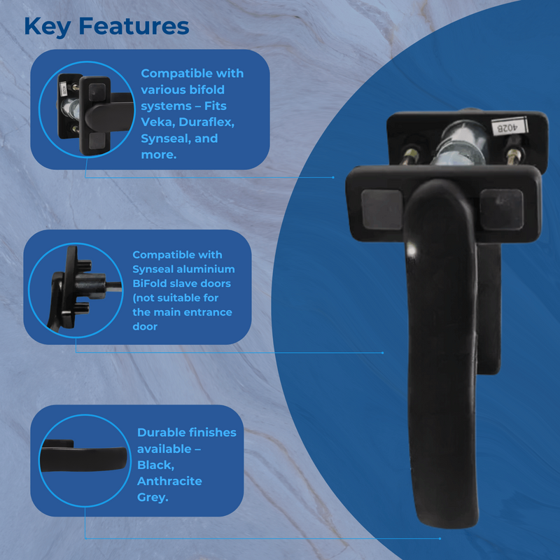 Synseal Warmcore Aluminium BiFold Passive Slave Door Handle – Internal & External Use