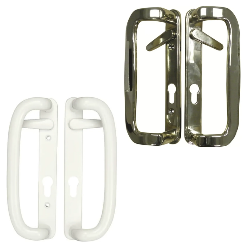 Mila Trinity Sliding Patio Door Handle Set 92mm PZ 109mm Screw Centres