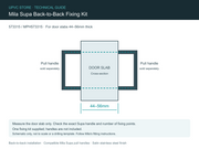 Mila back-to-back fixing kit technical guide showing 44–56mm door slab thickness