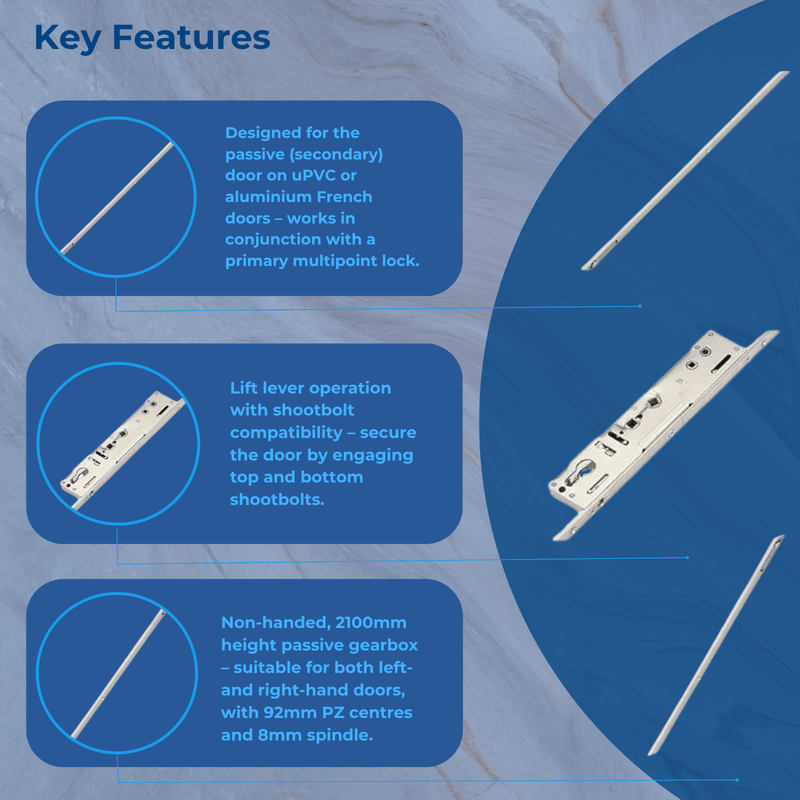 Lockmaster Passive Door Lock – Lift Lever Operation & Shootbolt Compatible