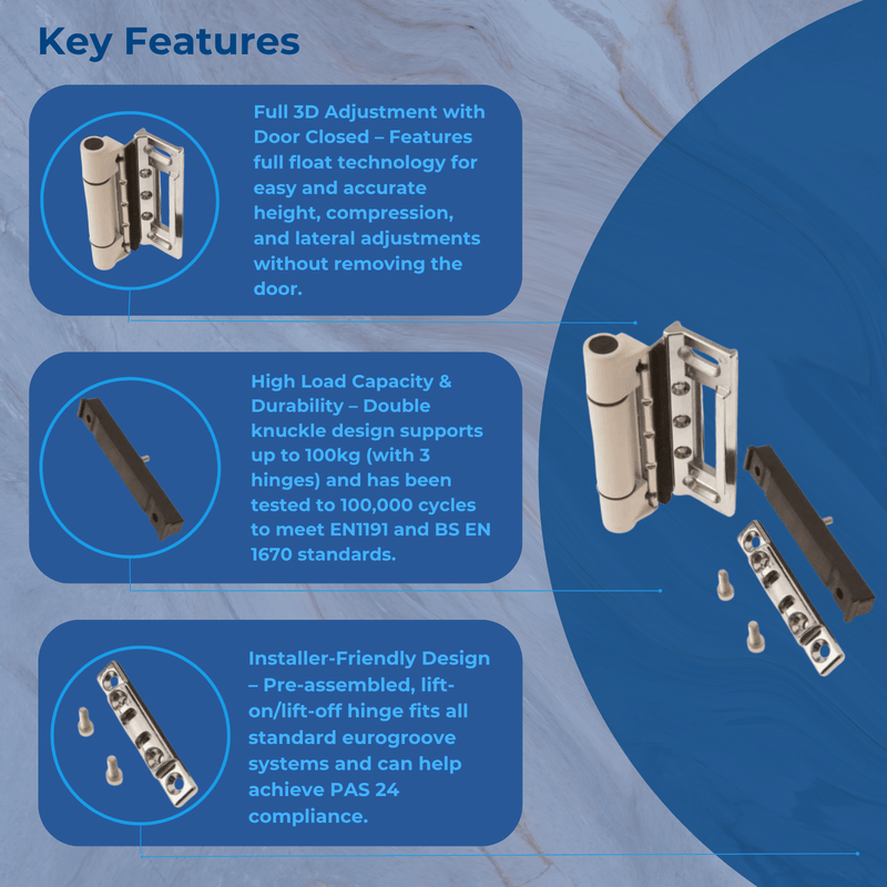 Trojan Athena uPVC Compsite Door Butt Hinge