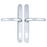 Sprung Lever/Lever uPVC Door Handles – 92mm PZ, 240mm Screw Centres, 270mm Backplate for Multipoint Locks
