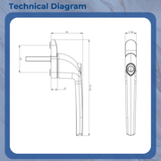 Universal Mila Hero uPVC Espag Window Inline Handle Key Locking Double Glazing