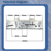 Genuine Lockmaster Mila Master Multi Point Upvc Gearbox Door Lock 45mm 92mm 62mm