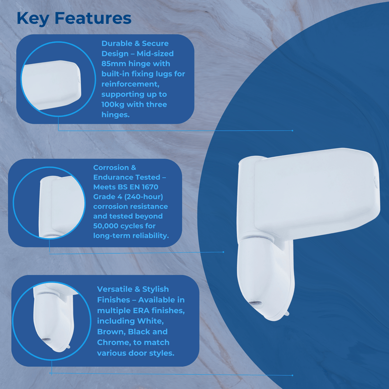 UPVC Double Glazing Door Mini Flag Hinge Adjustable UPVC 85mm