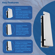 UPVC 12 Inch Heavy Duty Letterbox – Fits 40-80mm Door Thickness, Durable & Secure Mail Slot