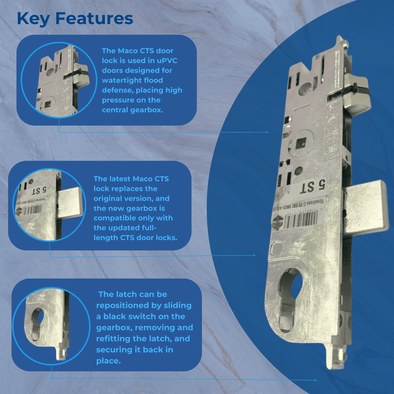 Maco CTS Genuine Gearbox Door Lock Centre Case