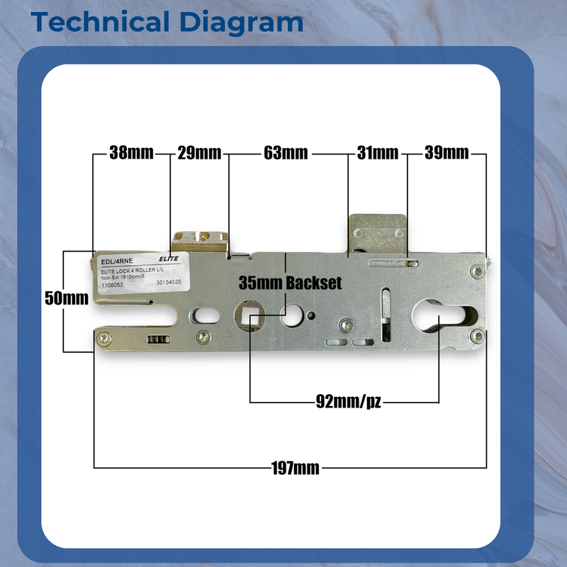 Replacement Roto Upvc Single Spindle Door Lock Gearbox Multi Point 35mm 92mm
