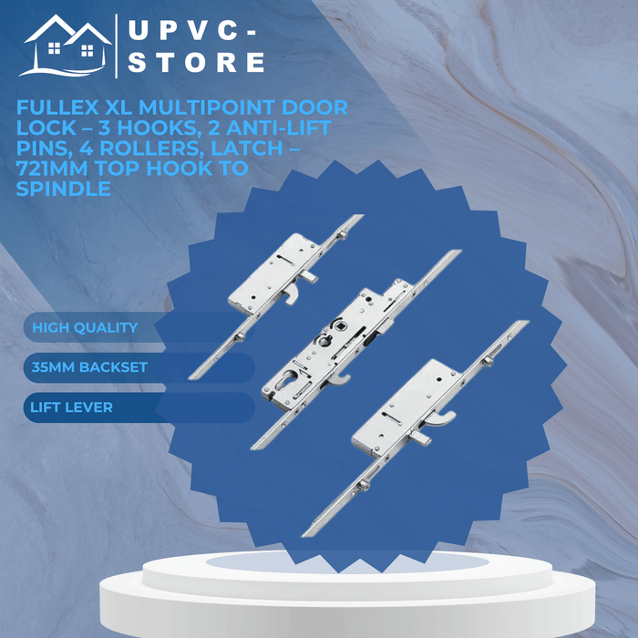 Fullex XL Multipoint Door Lock – 3 Hooks, 2 Anti-Lift Pins, 4 Rollers ...