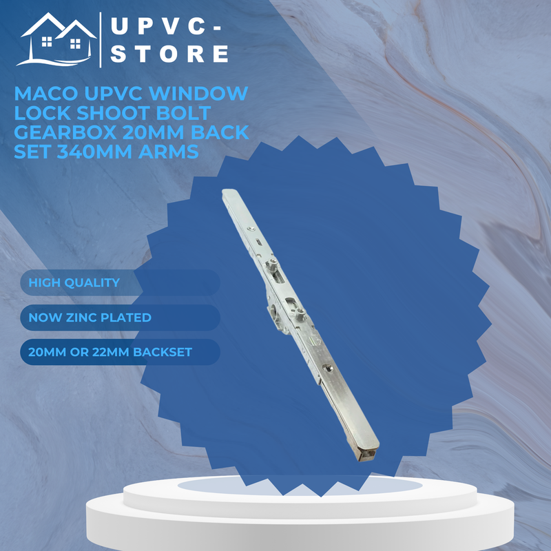 Maco Upvc Window Lock Shoot Bolt Gearbox 20mm Back Set 340mm Arms