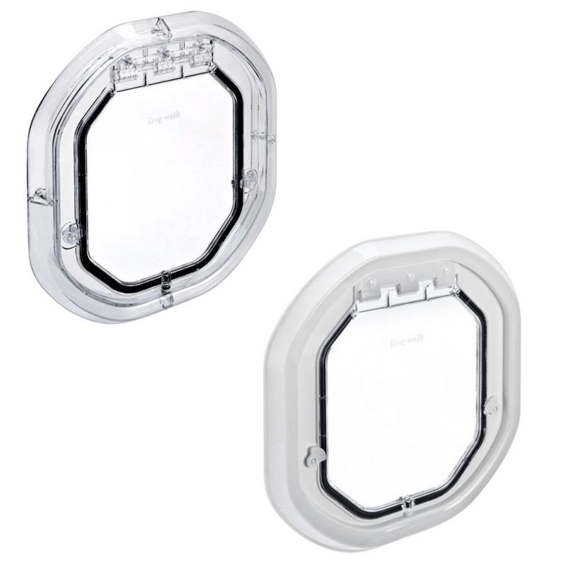 Pet Tek Large Glass Fitting Dog Door Flap Clear And White Available