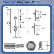 Multipoint 2 Hook Refurbishment Kit – 35mm or 45mm Backset – Multipoint Lock Repair Set
