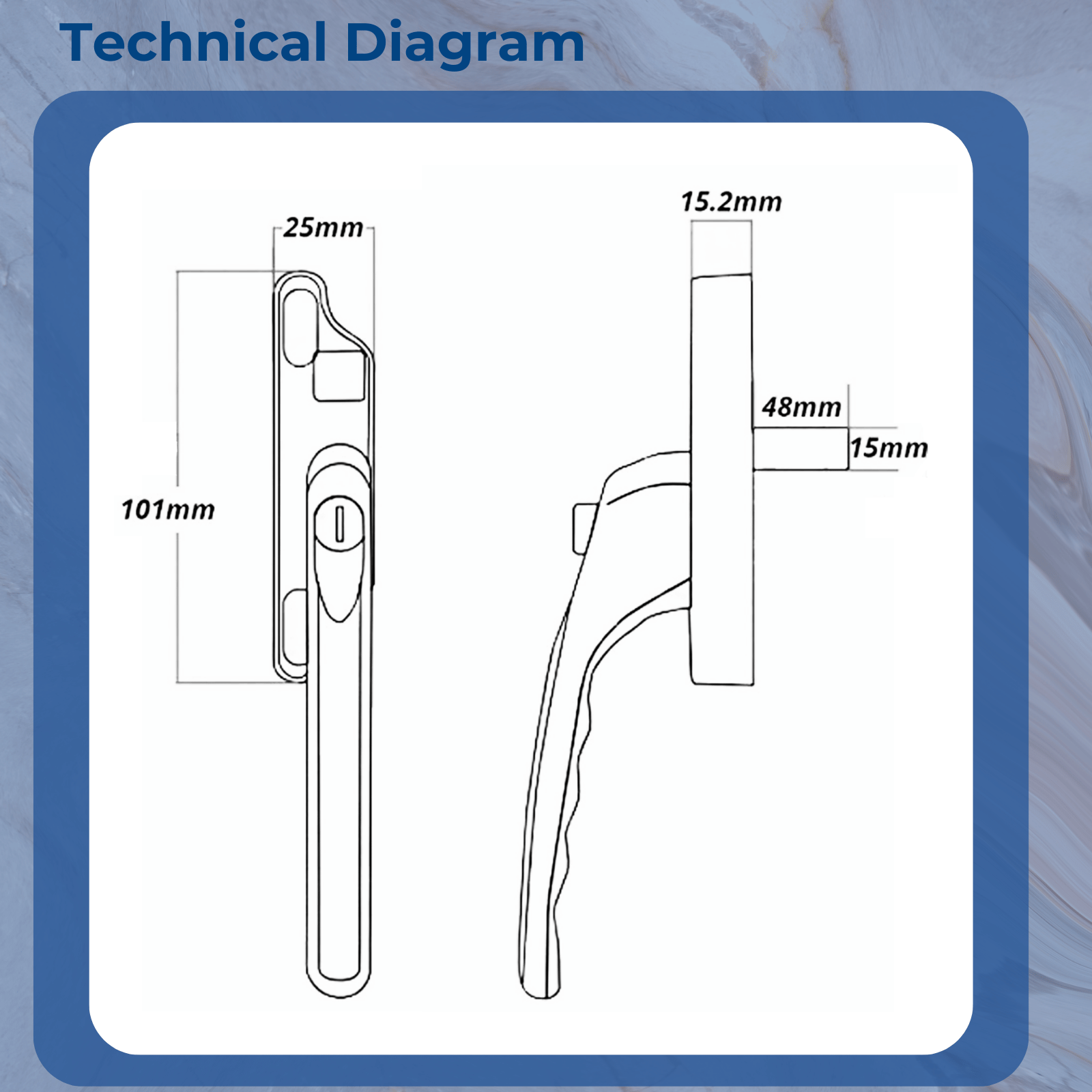 Cadenza Universal Aluminium Window Handle Tongue (spade) Driven Silver ...