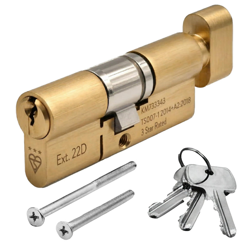 TS007 3 Star Euro Cylinder Lock – Key/Key or Thumbturn