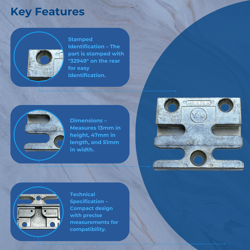 Yale Wider Universal Window Mushroom Striker Keep Night Vent Lock Plate R90032
